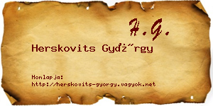 Herskovits György névjegykártya